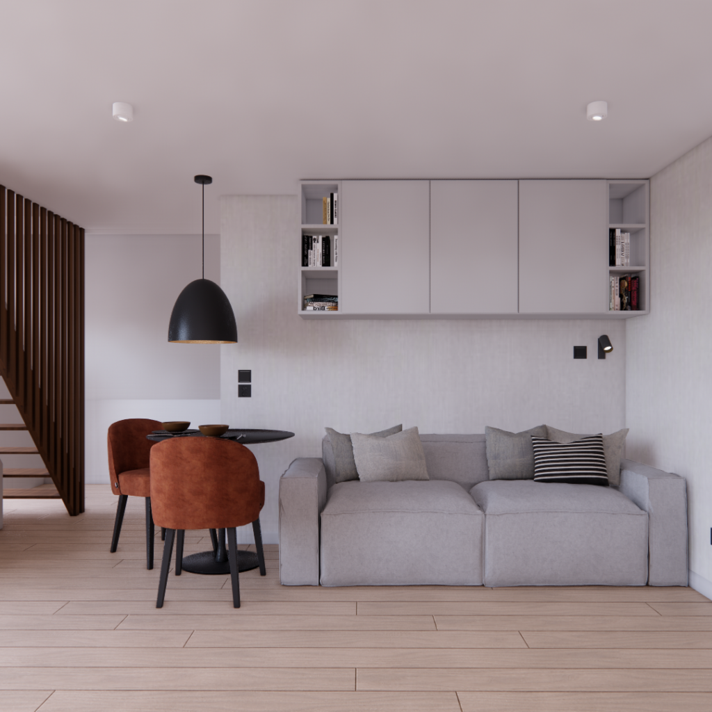 Salon, Poddasze, Jurata – projekt Komo Studio